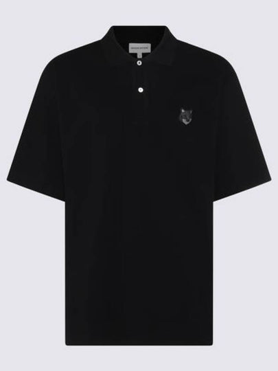 Bold Fox Head Patch Oversized Polo Shirt Black - MAISON KITSUNE - BALAAN 2