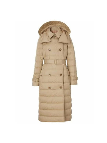 Arniston Long Down Padded Jacket Beige - BURBERRY - BALAAN 1