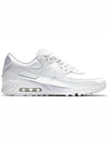 Air Max 90 Leather Low Top Sneakers Triple White - NIKE - BALAAN 3