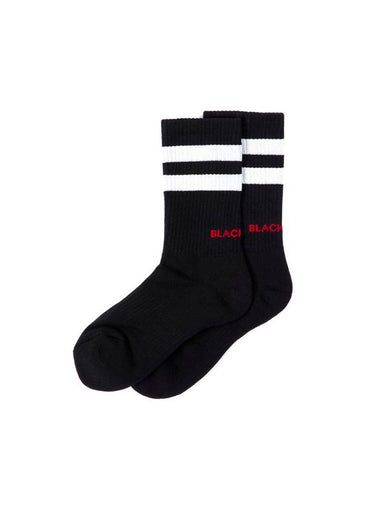 Logo Stretch Cotton Socks Black - BLACKBLOND - BALAAN 1