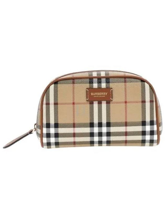 Check Travel Small Pouch Bag Beige - BURBERRY - BALAAN 2