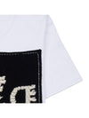 Women's Logo Cashmere Patch Cotton Short Sleeve T-Shirt Black - BARRIE - BALAAN 7