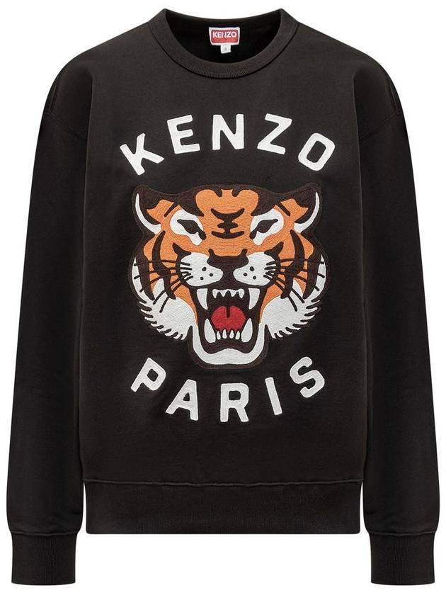 Lucky Tiger Embroidered Sweatshirt Black - KENZO - BALAAN 2