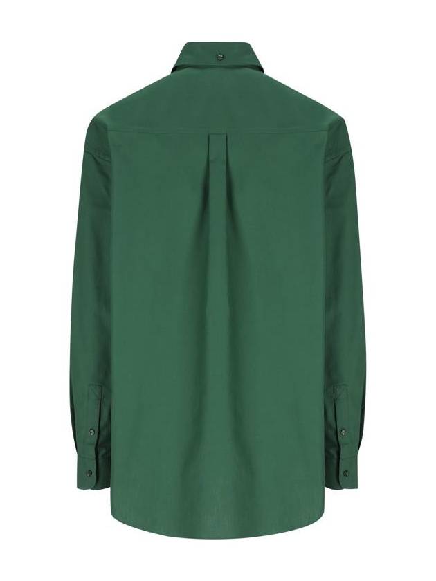 Cotton Oxford Long Sleeve Shirt Green - BURBERRY - BALAAN 3