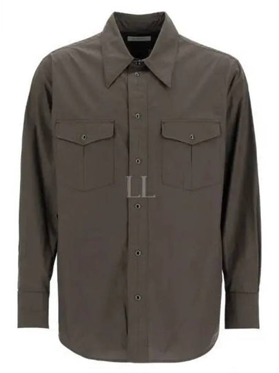 Western Poplin Long Sleeve Shirt Espresso - LEMAIRE - BALAAN 2