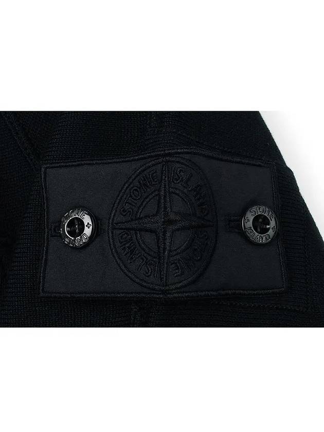 Men's Patch Pocket Zip-Up Cardigan Black - STONE ISLAND - BALAAN 5