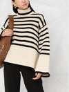 Signature Striped Turtleneck Light Sand - TOTEME - BALAAN 7