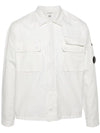 Gabardine Long Sleeve Shirt White - CP COMPANY - BALAAN 1