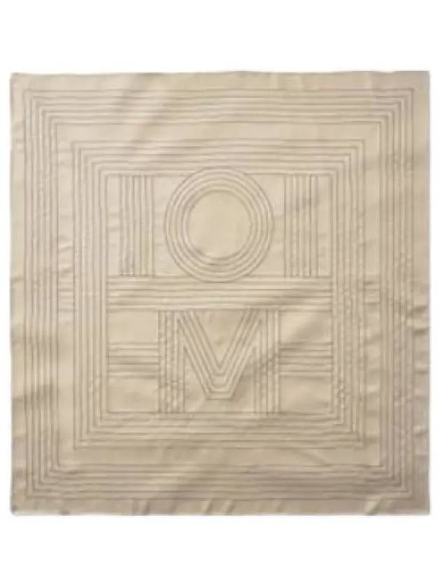 Monogram Embroidered Logo Scarf Beige - TOTEME - BALAAN 1