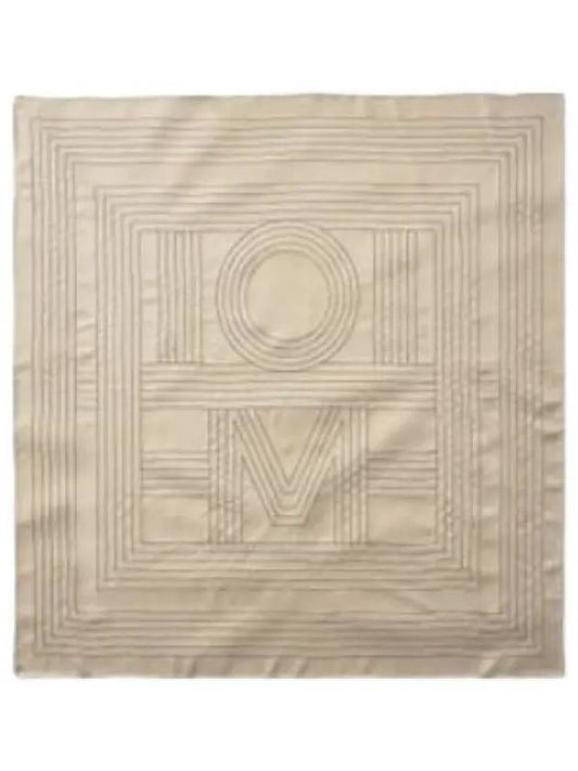 Monogram Embroidered Logo Scarf Beige - TOTEME - BALAAN 1