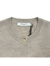 Fox Head Patch Adjusted Round Neck Cardigan Beige Melange - MAISON KITSUNE - BALAAN 6