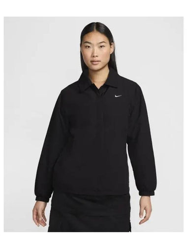 Sportswear Essentials Oversized UV Woven COACH Jacket W Black White FV7561 010 - NIKE - BALAAN 1