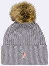 Pom Pom Cashmere Beanie Grey - MONCLER - BALAAN 2