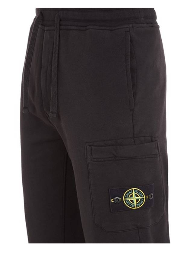 Cotton Fleece Cargo Truck Pants Black - STONE ISLAND - BALAAN 6