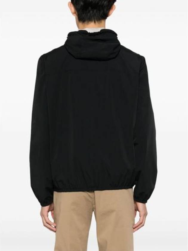 Embroidered Logo Zip-up Hoodie Black - BRUNELLO CUCINELLI - BALAAN 4