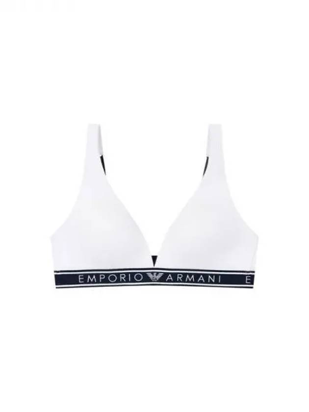 UNDERWEAR Women s Logo Banding Padded Deep Triangle Bra White 271008 - EMPORIO ARMANI - BALAAN 1