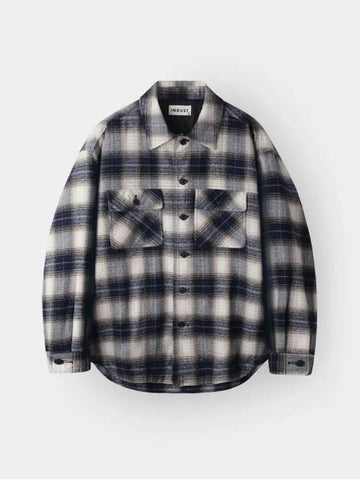 Ombre check quilted shirt jacket navy - INDUST - BALAAN 1