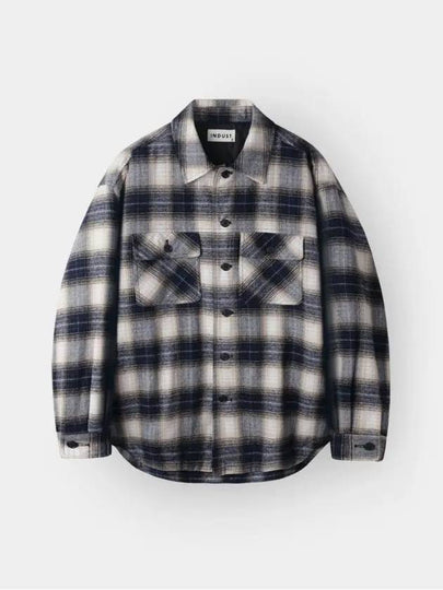 Ombre Check Quilted Shirt Jacket Navy - INDUST - BALAAN 2