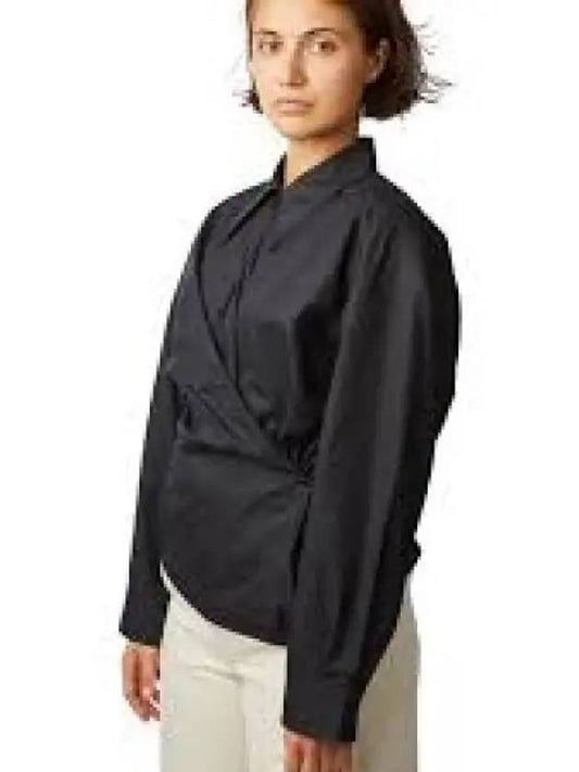 Dry Silk Straight Collar Twist Shirt Black - LEMAIRE - BALAAN 2