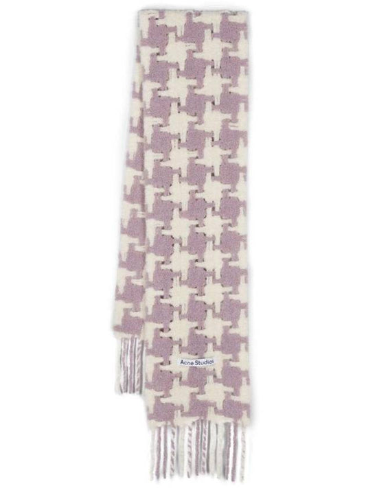 Hound Check Muffler Lilac White - ACNE STUDIOS - BALAAN 1