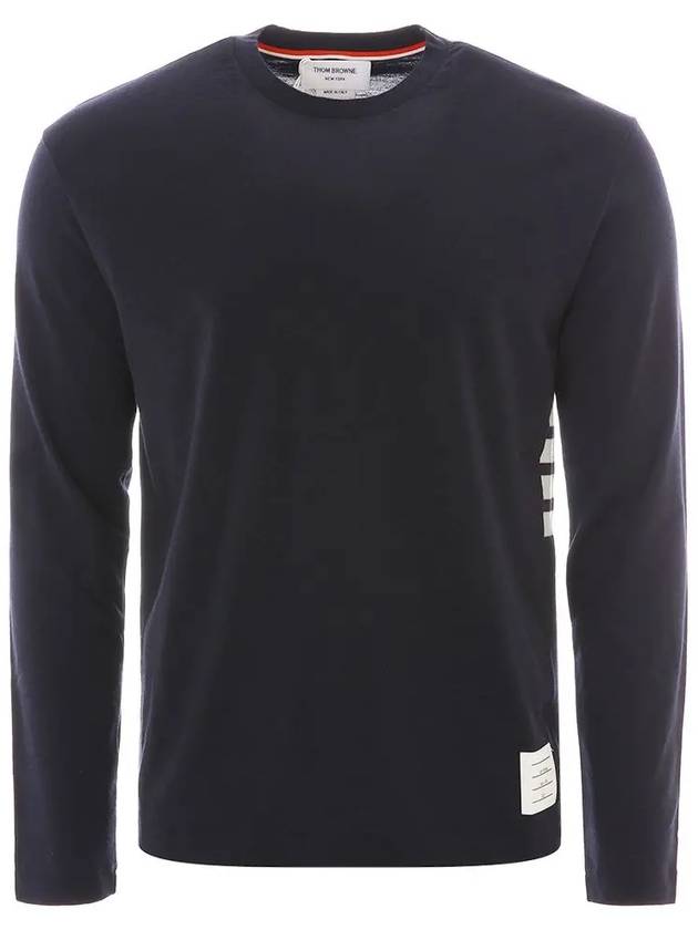 Wool Jersey 4-Bar Long Sleeve T-Shirt Navy - THOM BROWNE - BALAAN 2