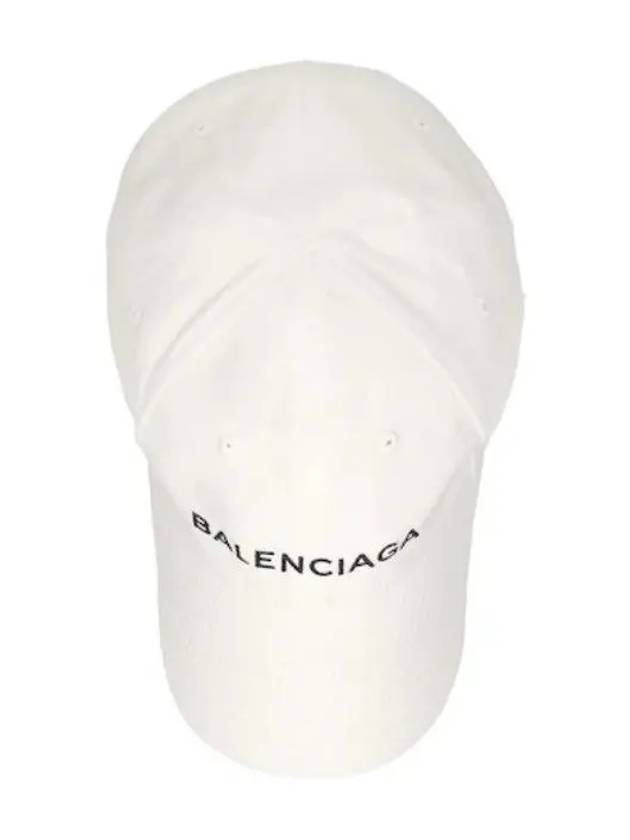 Logo Classic Logo Cap Hat White - BALENCIAGA - BALAAN 4