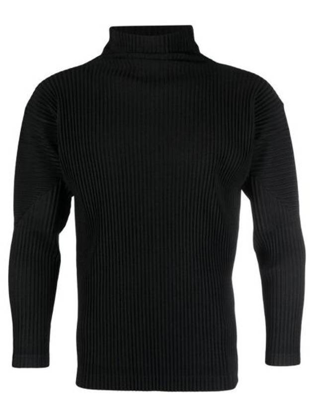 High Neck Pleated Turtleneck Black - ISSEY MIYAKE - BALAAN 2