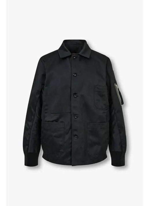 Men s nylon patch shirt type blouson black - SACAI - BALAAN 1