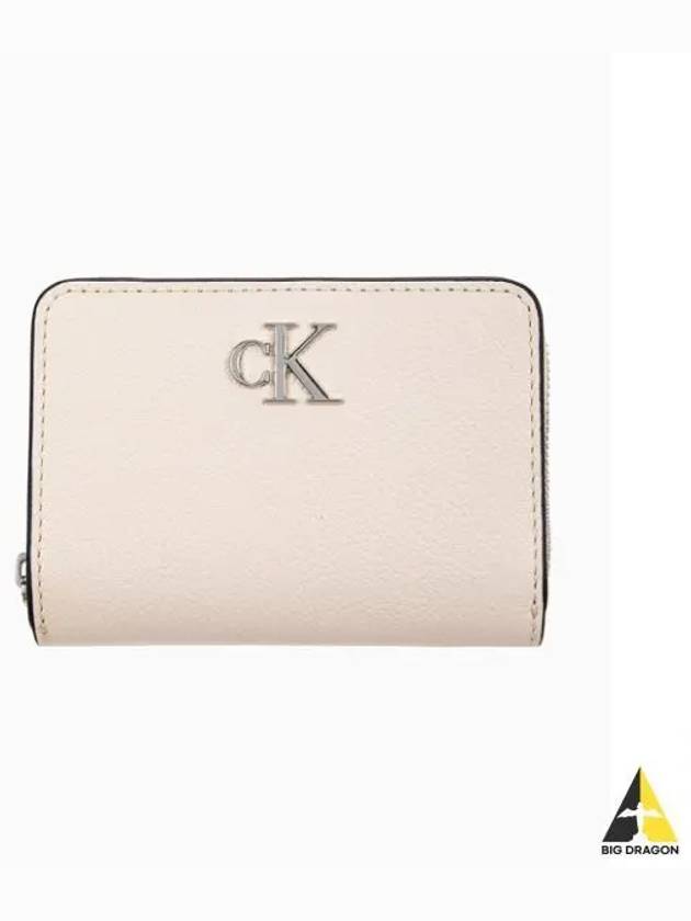 JEANS Women s CKJ Minimal Monogram Card Wallet Pink Ivory 4K1066G MTR - CALVIN KLEIN - BALAAN 1