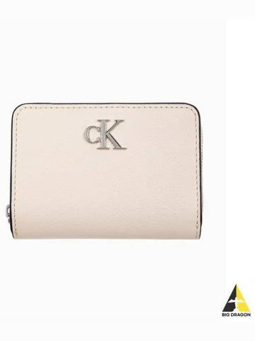 JEANS Women s CKJ Minimal Monogram Card Wallet Pink Ivory 4K1066G MTR - CALVIN KLEIN - BALAAN 1