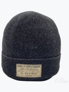 Logo Patch Indigo Dye Cotton Beanie Charcoal - POLO RALPH LAUREN - BALAAN 2