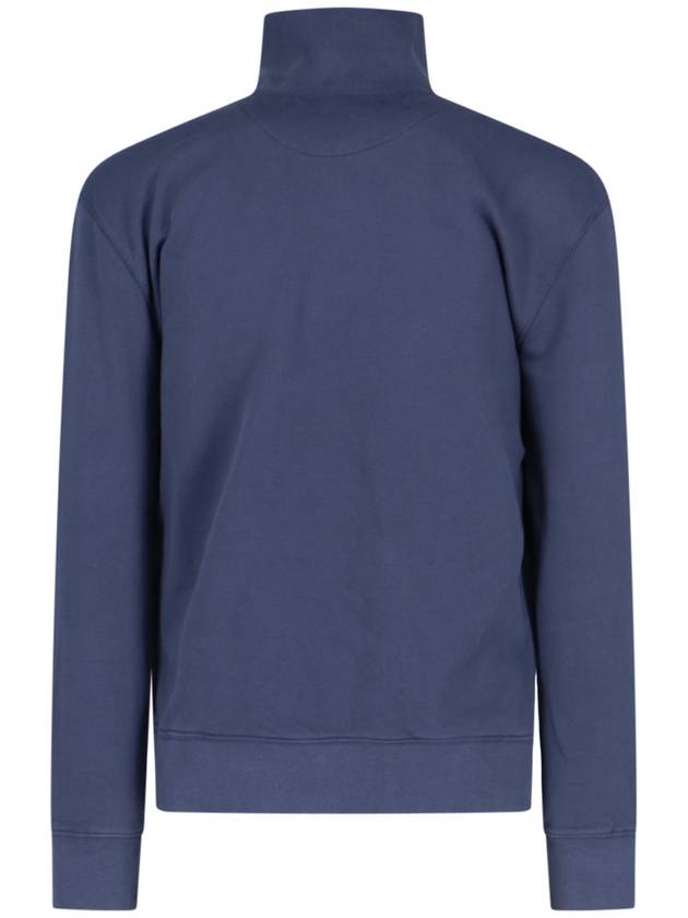 Fox Head Patch Half Zipper Sweatshirt Ink Blue - MAISON KITSUNE - BALAAN 3