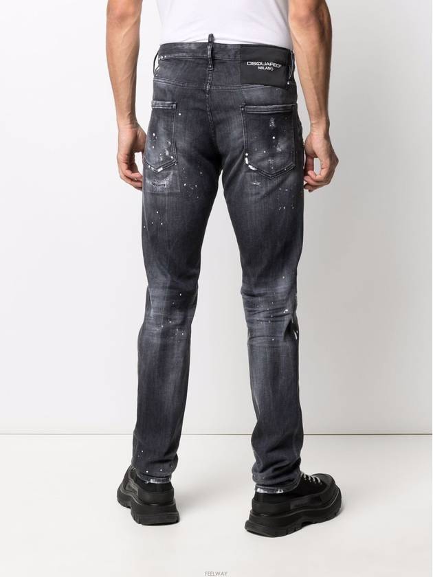 Men's Painting Cool Guy Skinny Jeans Black - DSQUARED2 - BALAAN 6