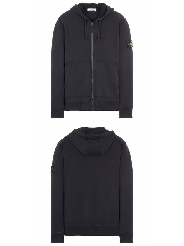 Men's Waffen Patch Fleece Zip Up Hoodie Dark Grey - STONE ISLAND - BALAAN 5