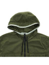 Wappen Patch Old Treatment Hooded Zip Up Olive Green - STONE ISLAND - BALAAN 4