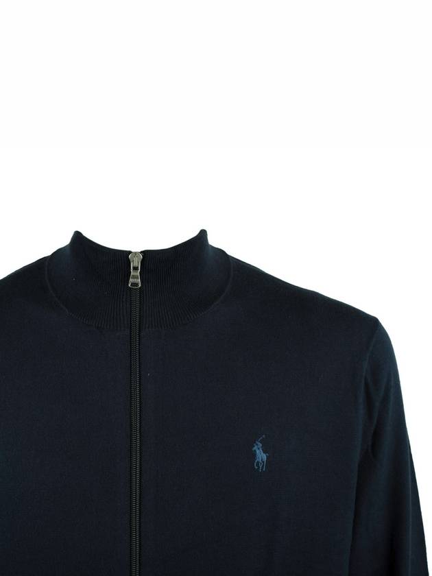 Ralph Lauren Cotton Zipper Sweater Hunter Navy - RALPH LAUREN - BALAAN 3