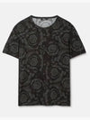 Barocco Pattern Short Sleeve T-Shirt Grey Black - VERSACE - BALAAN 2