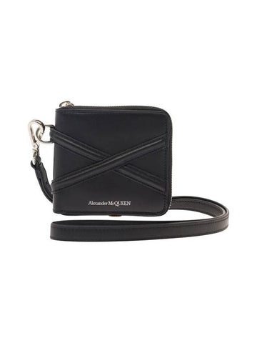 Zip Around Bill Foldo Leather Half Wallet Black - ALEXANDER MCQUEEN - BALAAN 1