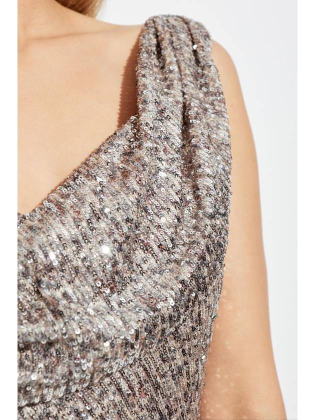 Diane Von Furstenberg Dress Joaquin With Shimmering Sequins, Women's, Silver - DIANE VON FURSTENBERG - BALAAN 5