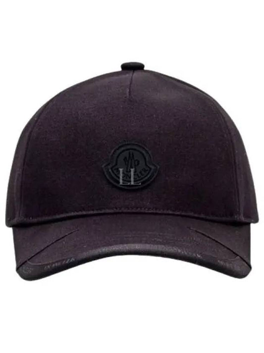 103590 Matte Black Logo Patch Baseball Cap Hat 3B00025 0U082 999 - MONCLER - BALAAN 1