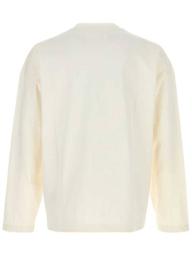 Logo Print Cotton Long Sleeve T-Shirt White - JIL SANDER - BALAAN 3