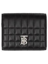 Lola Folding Small Quilted Leather Card Wallet Black Palladium - BURBERRY - BALAAN 2