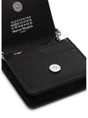 Grain Leather Chain Card Wallet Black - MAISON MARGIELA - BALAAN 5