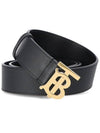 TB Logo Leather Belt Black - BURBERRY - BALAAN 2