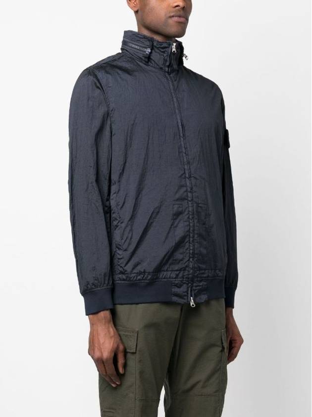 Men's Logo Patch Nylon Metal Zip-up Jacket Navy - STONE ISLAND - BALAAN 3