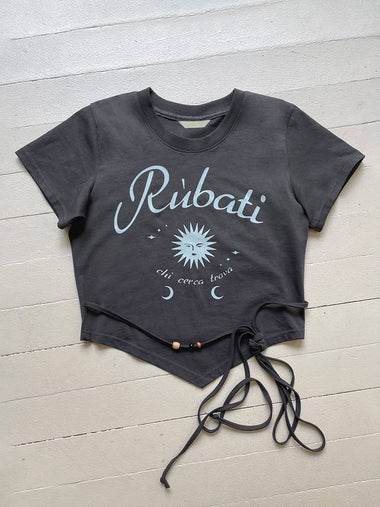 Sun And Moon Strap T-Shirt Charcoal - RUBATI - BALAAN 1