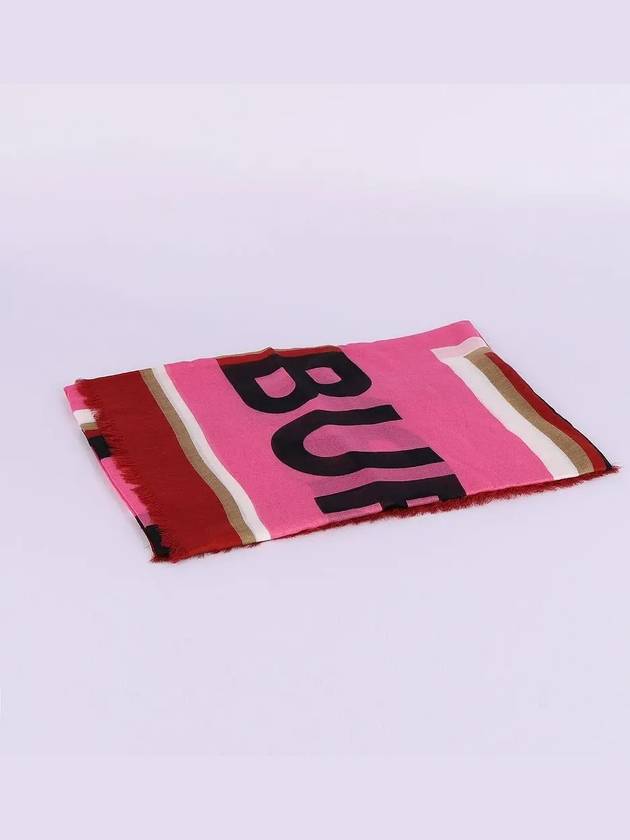 B Box Text Modal Scarf Pink - BURBERRY - BALAAN 3