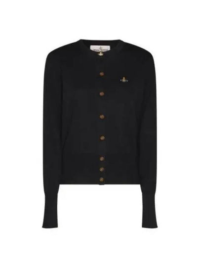 Bea Embroidered Logo Cardigan Black - VIVIENNE WESTWOOD - BALAAN 2