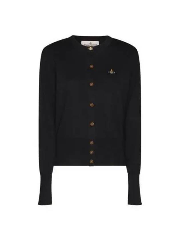 Bea Embroidered Logo Cardigan Black - VIVIENNE WESTWOOD - BALAAN 2