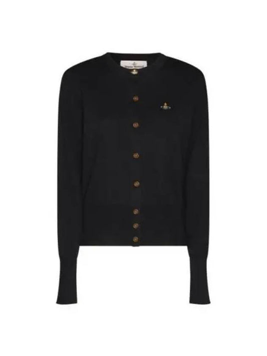 Bea Embroidered Logo Cardigan Black - VIVIENNE WESTWOOD - BALAAN 2